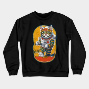 Red Planet Explorer: Cat in Astronaut Suit on Mars Crewneck Sweatshirt